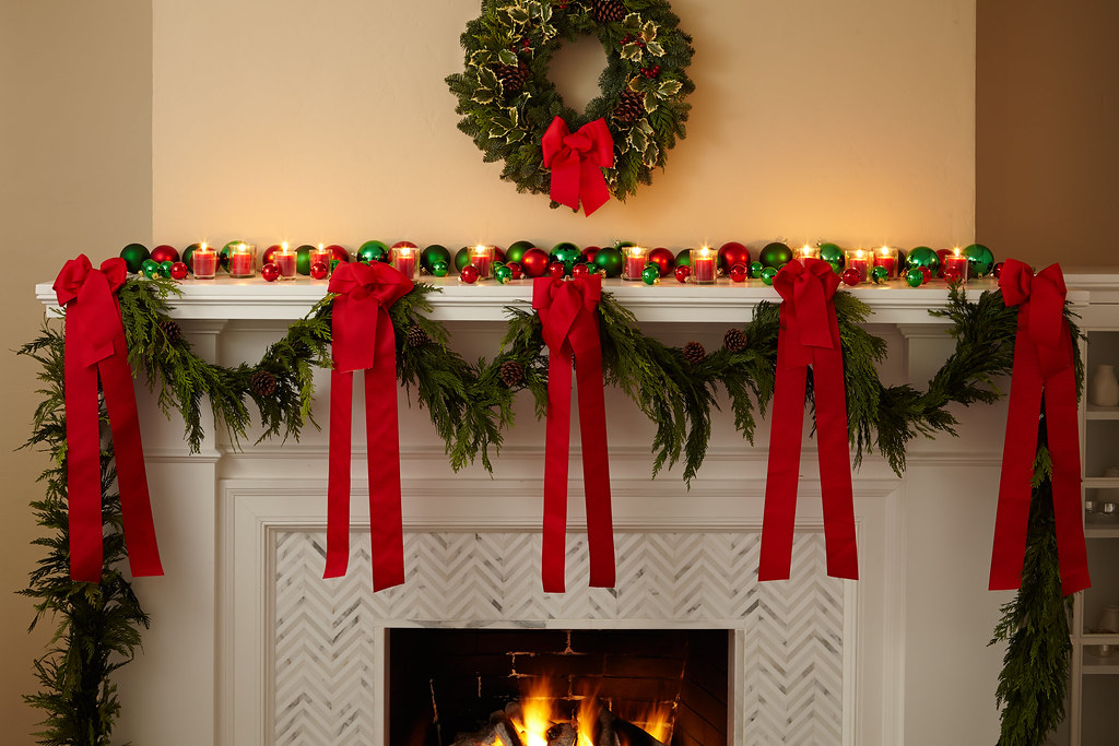 Christmas fireplace.