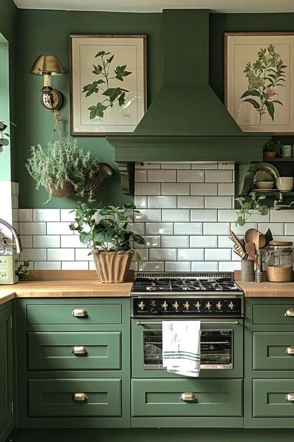 green kitchen cabinets ideas for hardware and countertop