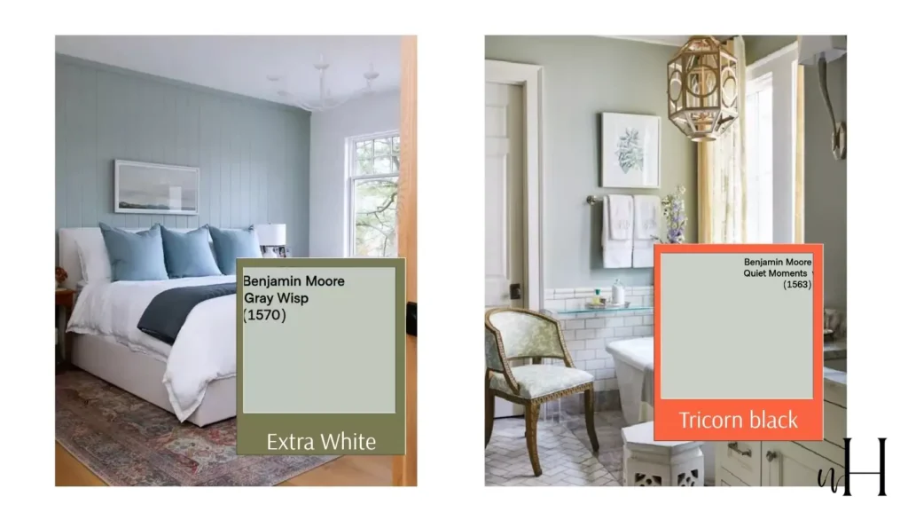 Benjamin Moore Gray Wisp vs Quiet Moments