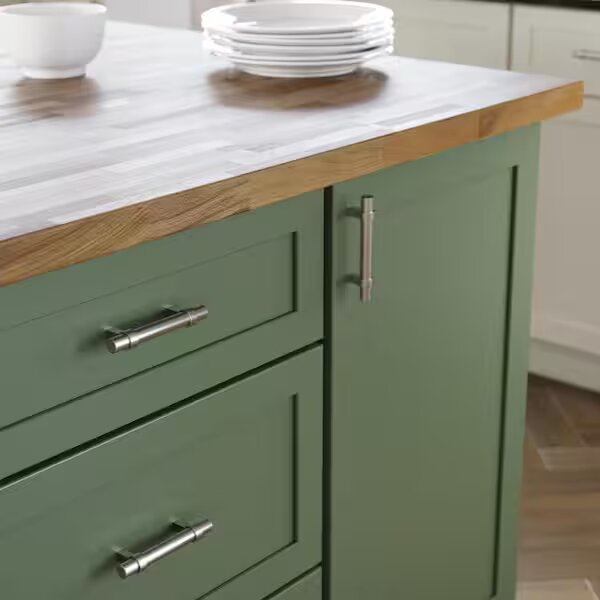 green kitchen cabinets ideas for hardware and countertop