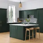 dark green cabinets