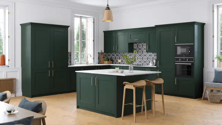 dark green cabinets