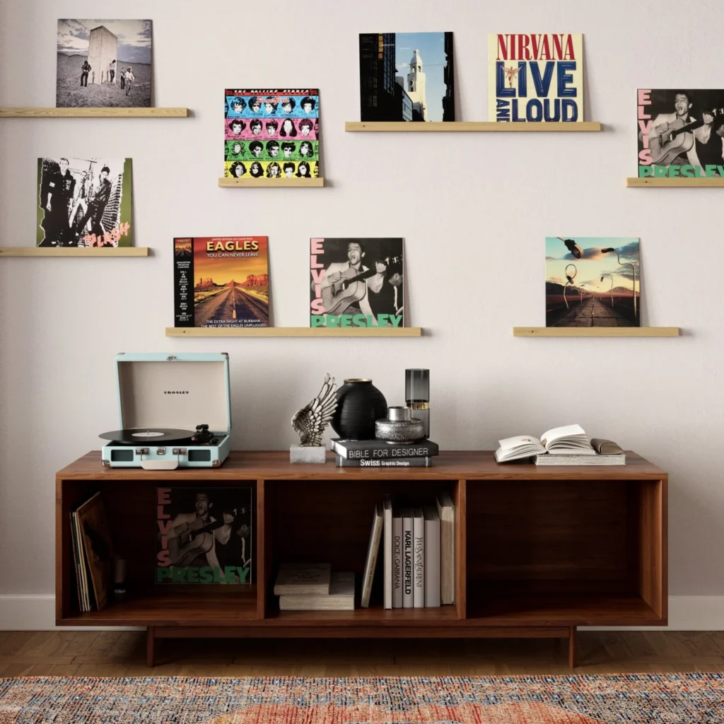 wall mounted vinyl record display shelf ikeahome and garden