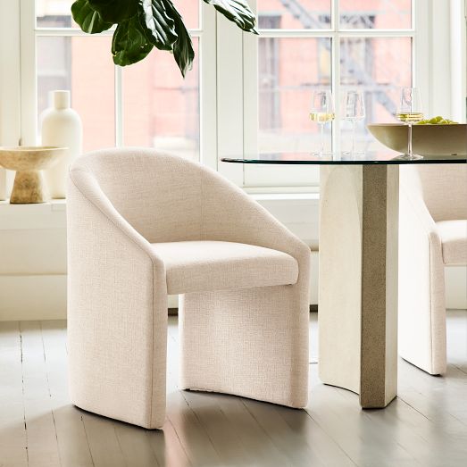 block base upholstered dining chairs