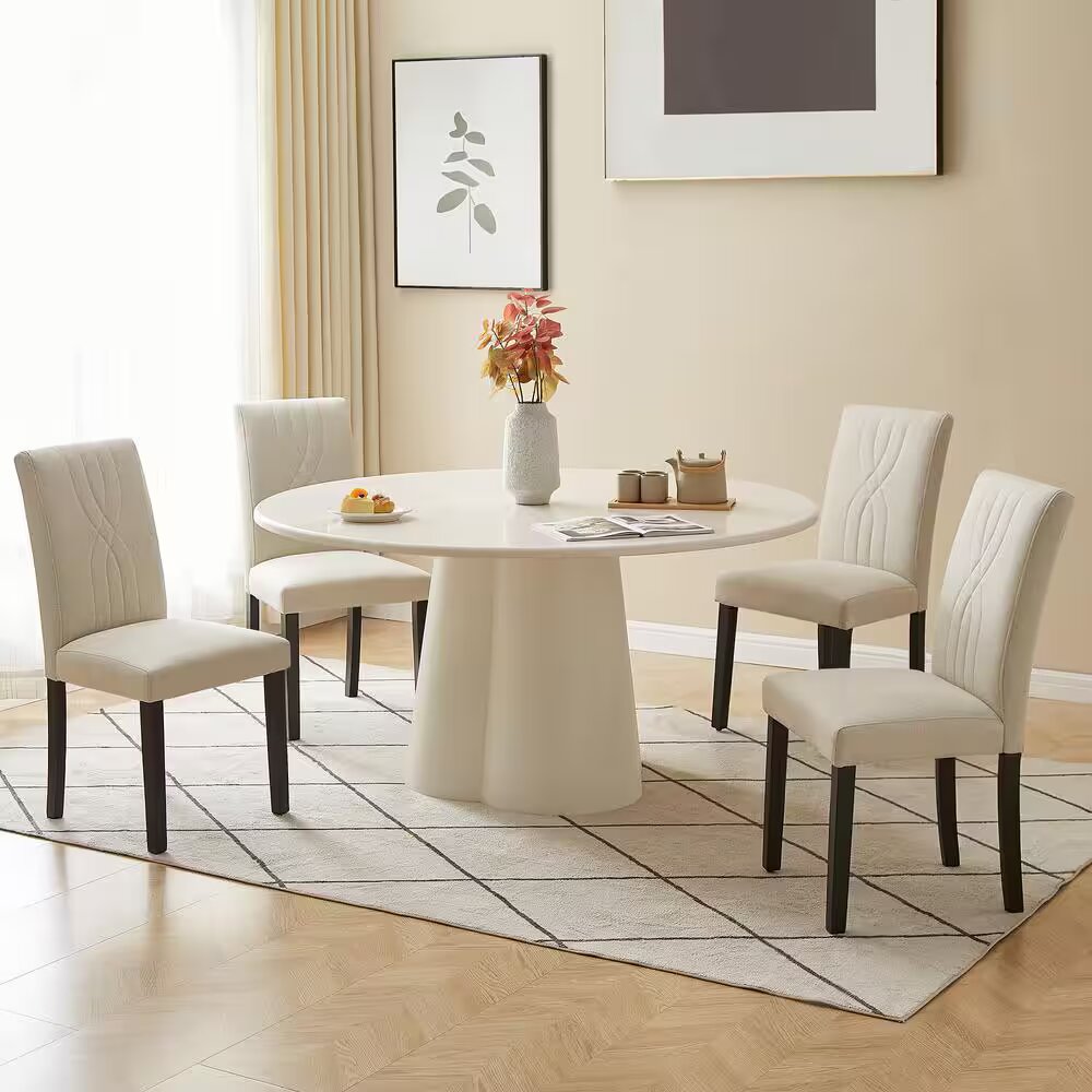 block base upholstered dining chairs