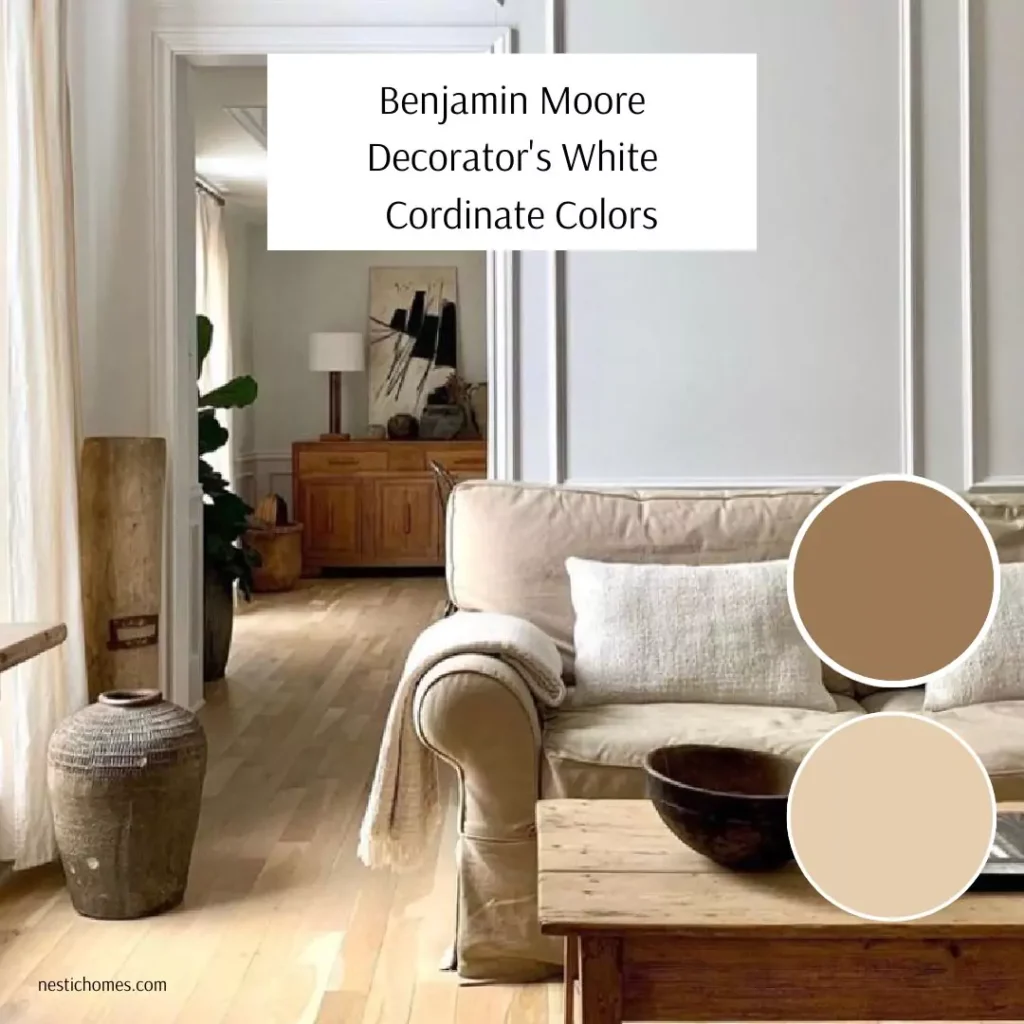 Behr Statement White and Benjamin Moore Decorator's White. 