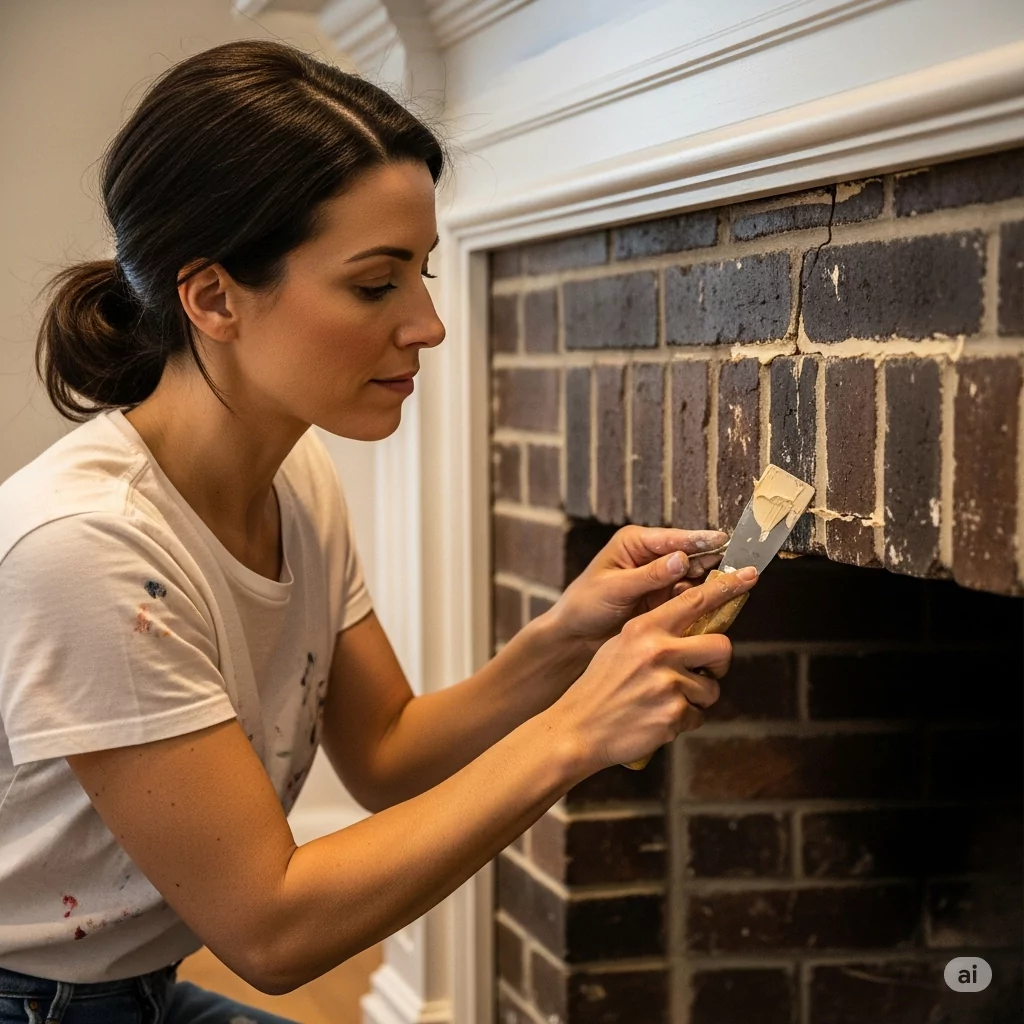 How to paint brick fireplace