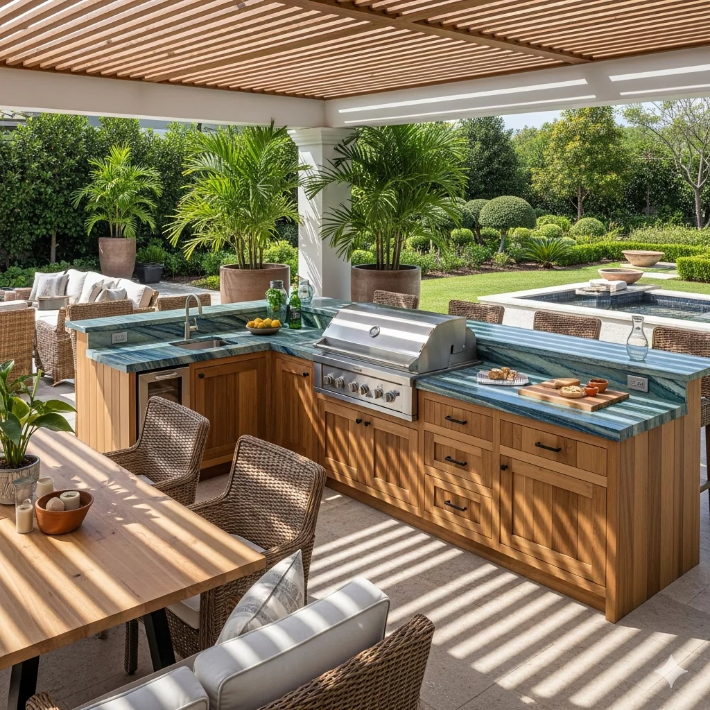 Aqua Fusion Quartzite Brazil Kitchen