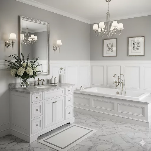 White-Gray Bathroom Remodel Ideas