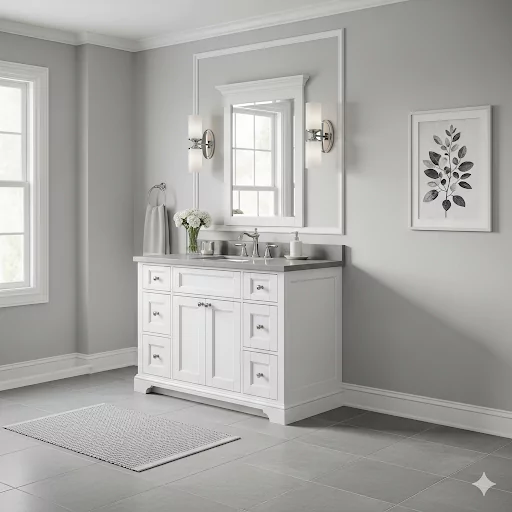 White-Gray Bathroom Remodel Ideas