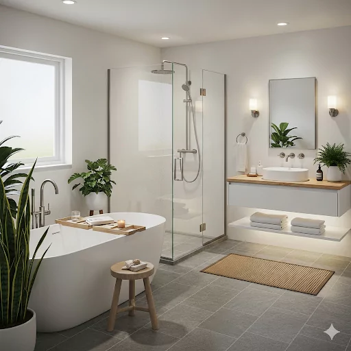 White-Gray Bathroom Remodel Ideas