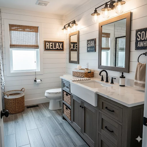White-Gray Bathroom Remodel Ideas