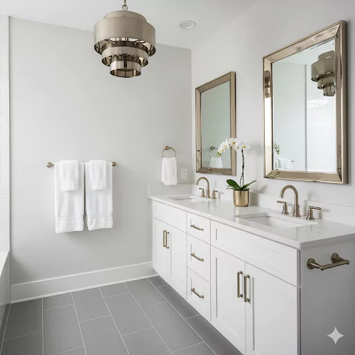 White-Gray Bathroom Remodel Ideas