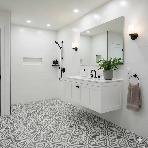 White-Gray Bathroom Remodel Ideas