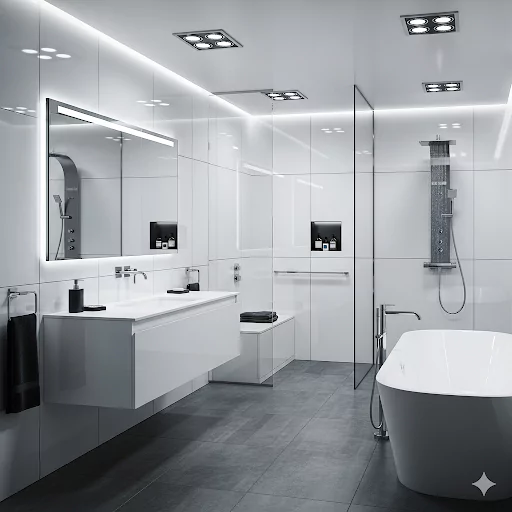 White-Gray Bathroom Remodel Ideas