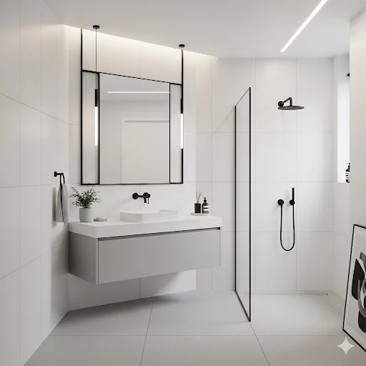 White-Gray Bathroom Remodel Ideas