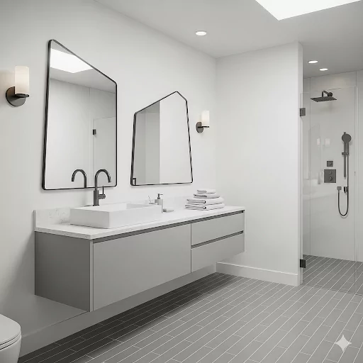 White-Gray Bathroom Remodel Ideas