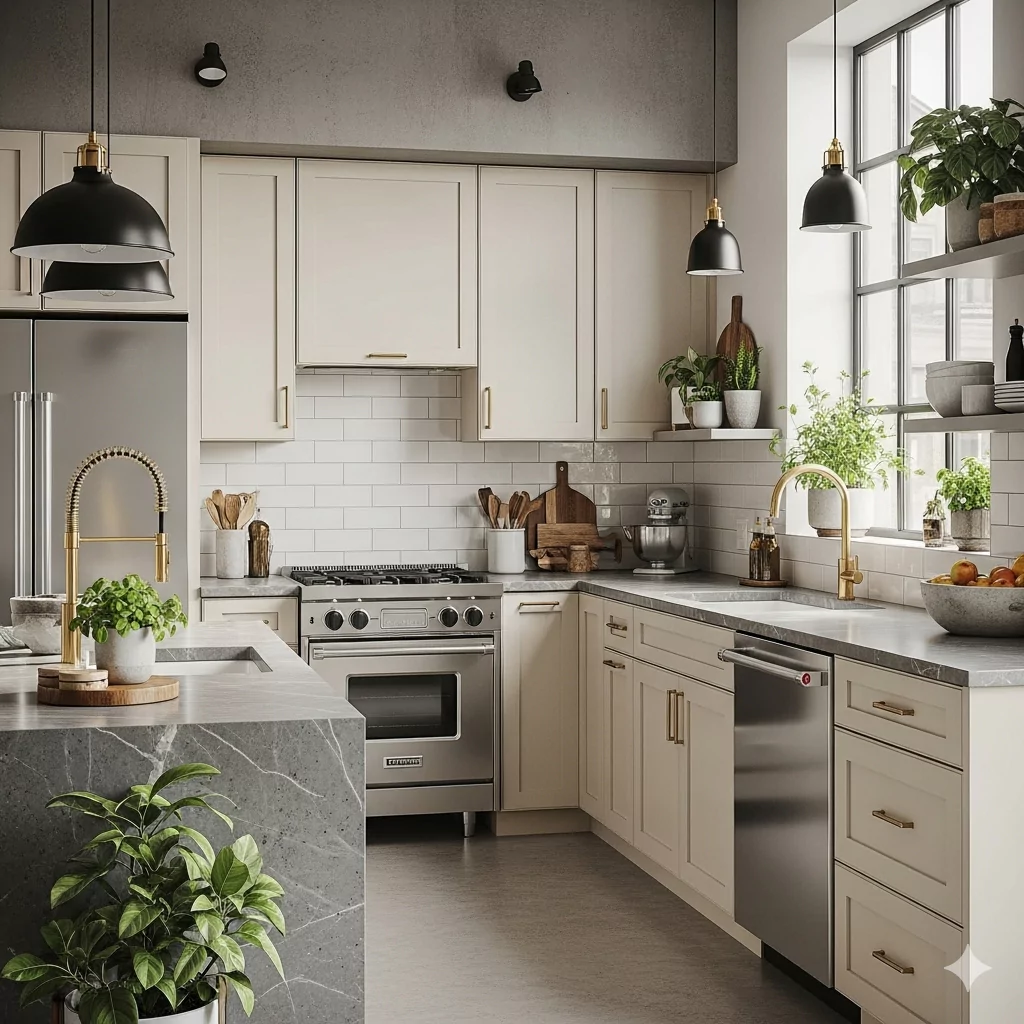 Cream Colored Kitchen Cabinet 