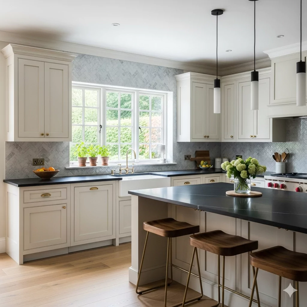Cream Colored Kitchen Cabinet 