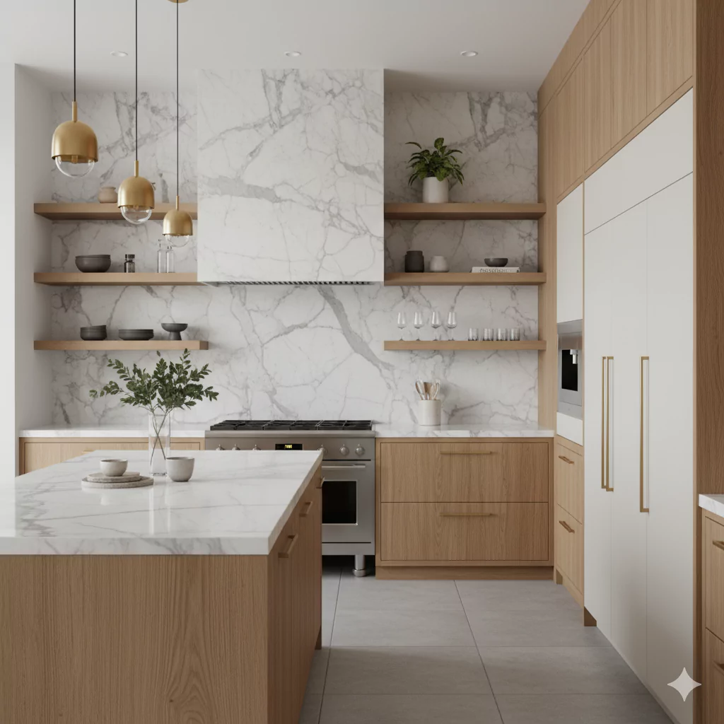 white oak kitchen cabinets