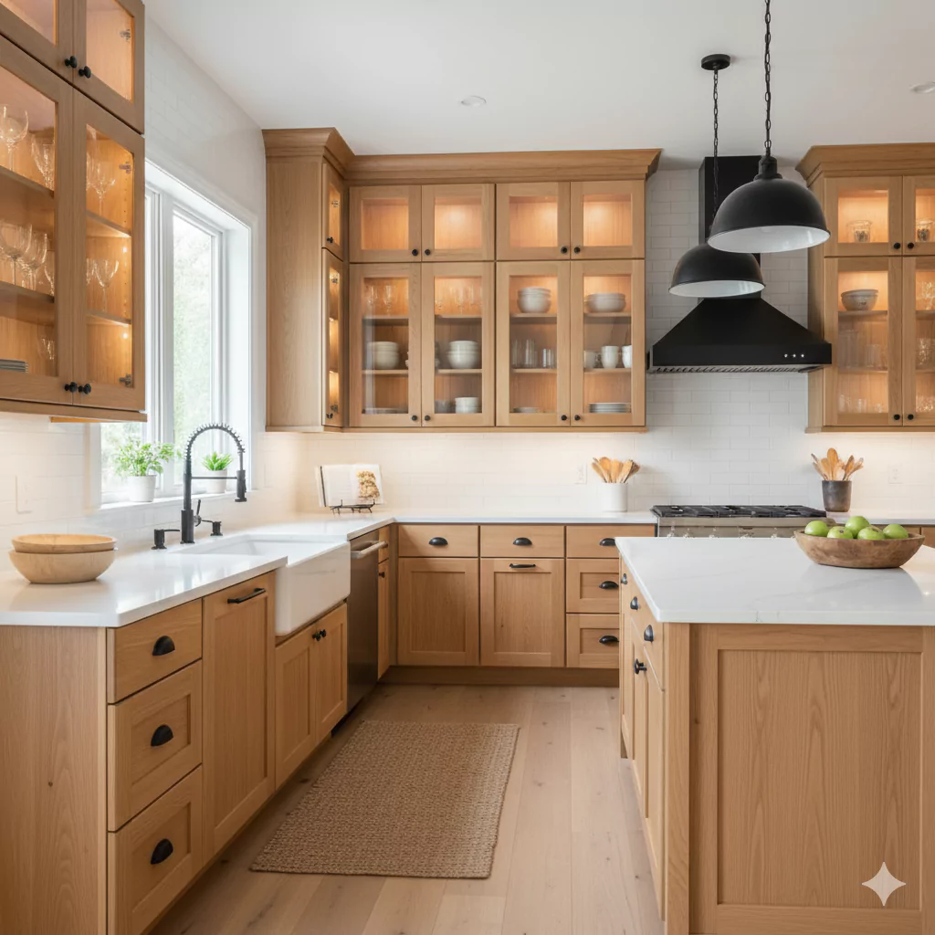 white oak kitchen cabinets