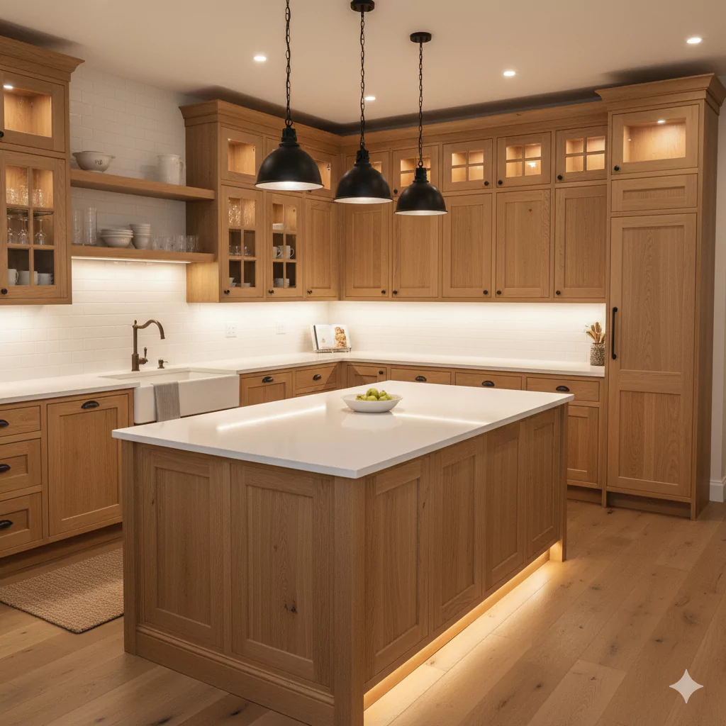 white oak kitchen cabinets