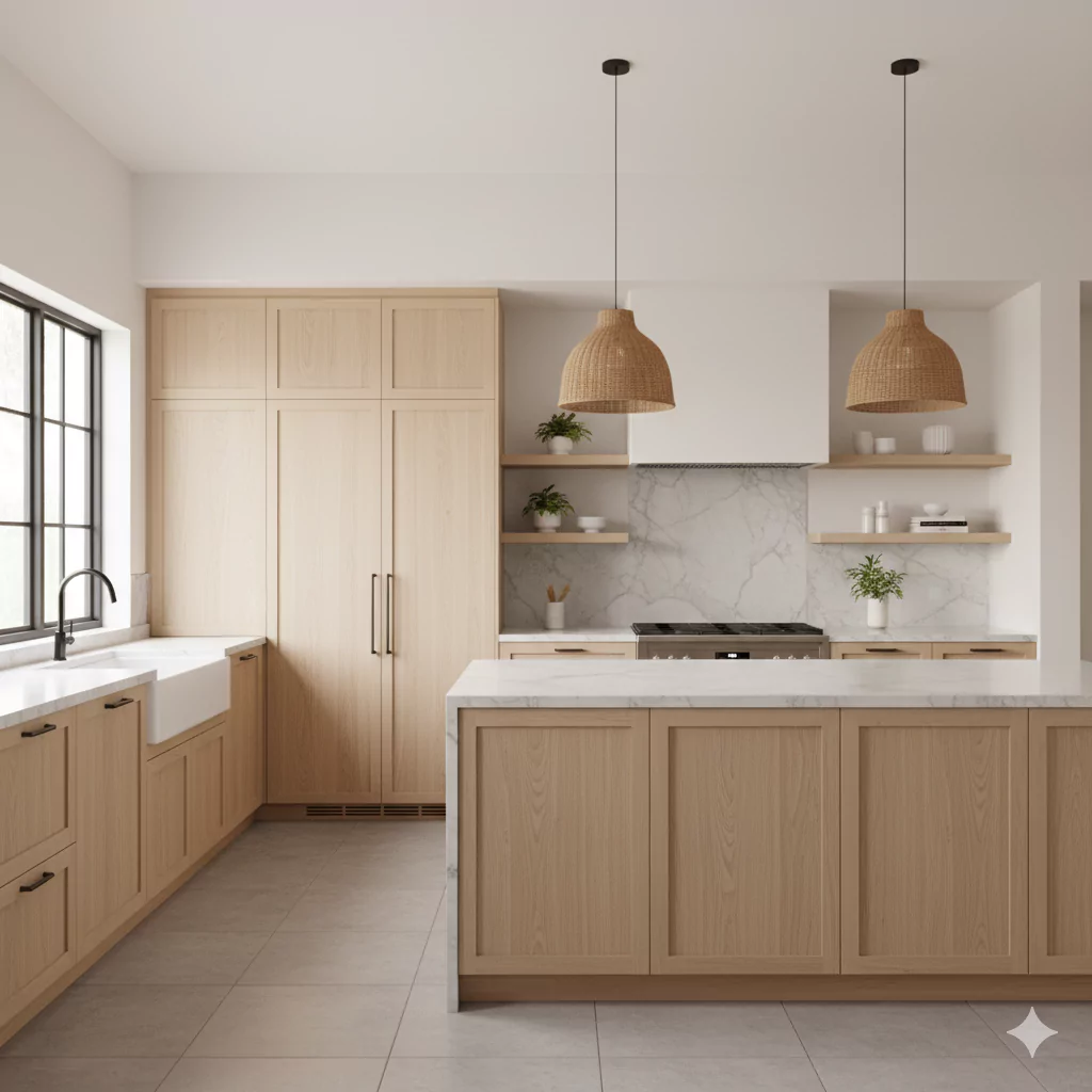 white oak kitchen cabinets